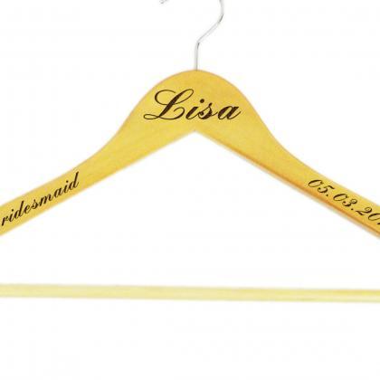 Personalized Engraved Wood Hanger Bridesmaid Name..