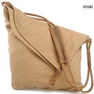 Khaki Vintage Retro Single Shoulder Bag Messenger..