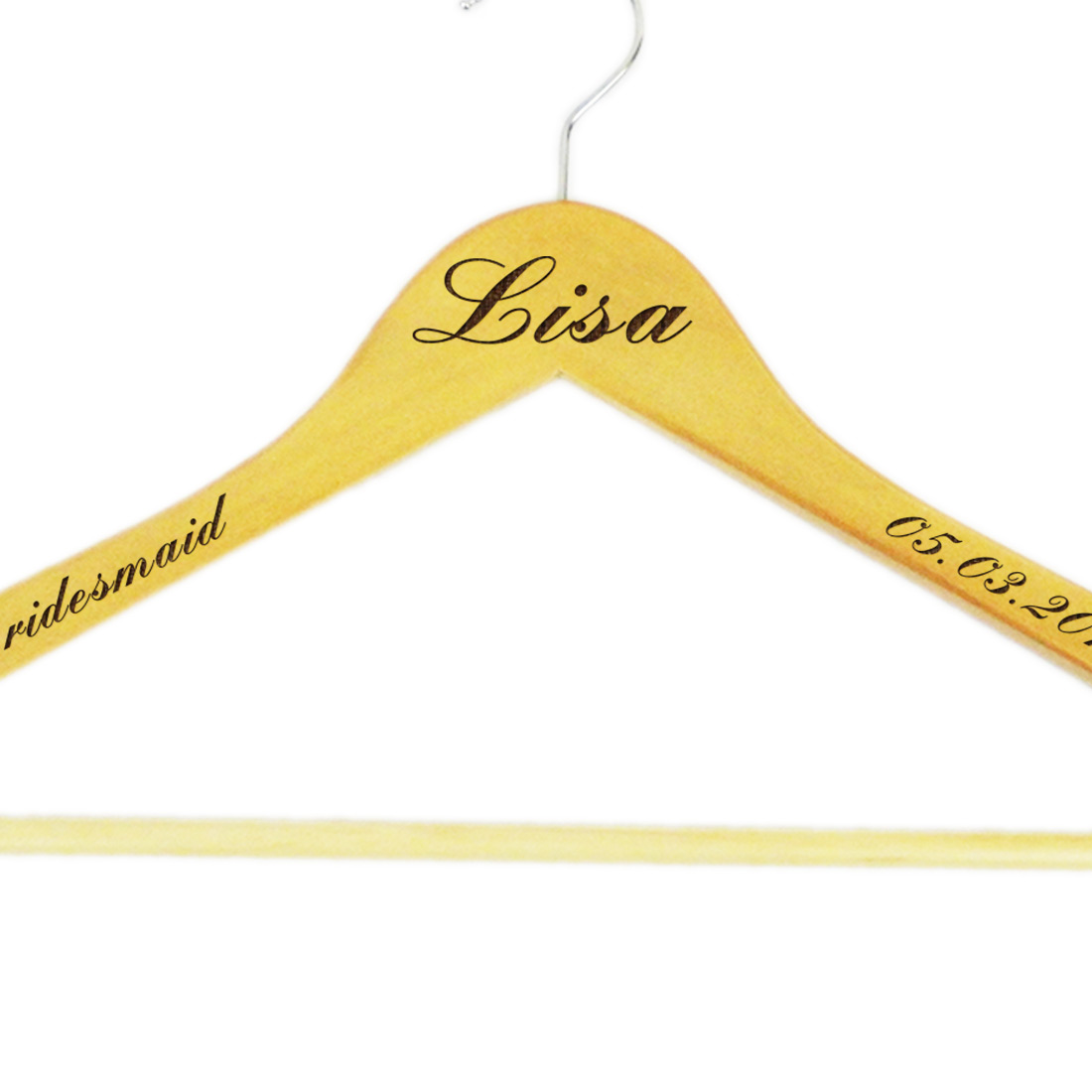 Personalized Engraved Wood Hanger Bridesmaid Name Date Wedding Bride