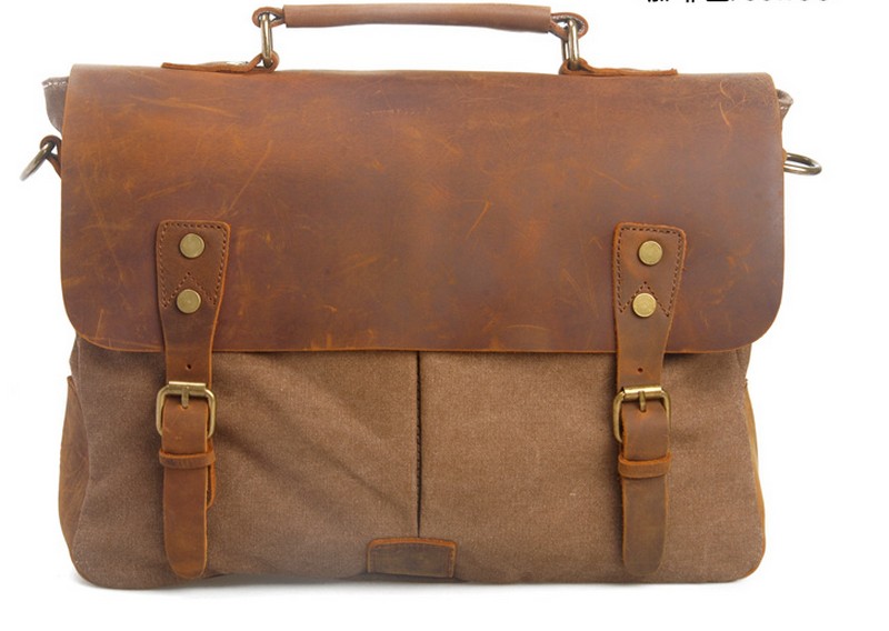 Coffee Unisex Messenger Bag/vintage Bag /retro Bags /tote Bag/ Handbags /genuine Leather Bag/canvas Bag /briefcase -114