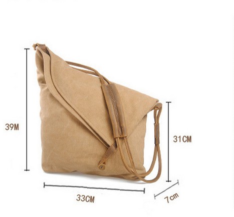 Khaki Vintage Retro Single Shoulder Bag Messenger Bag Hangbag Tote Bag ...